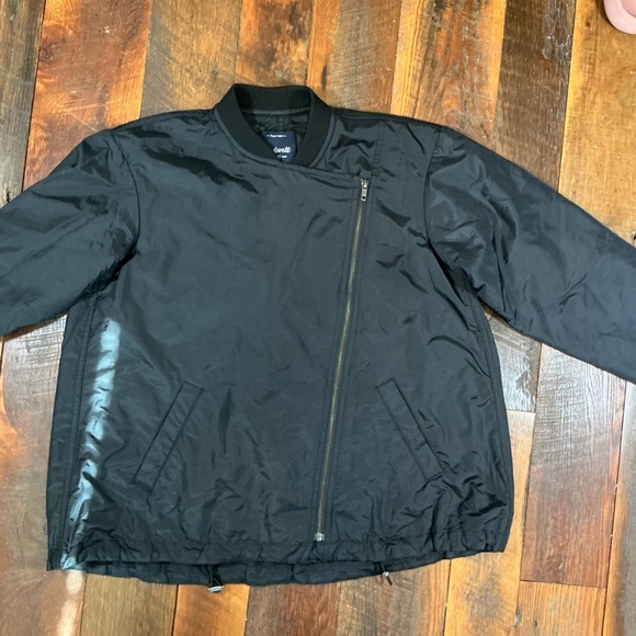 Madewell Black Nylon Bomber Jacket Size Medium - Picture 3 of 6